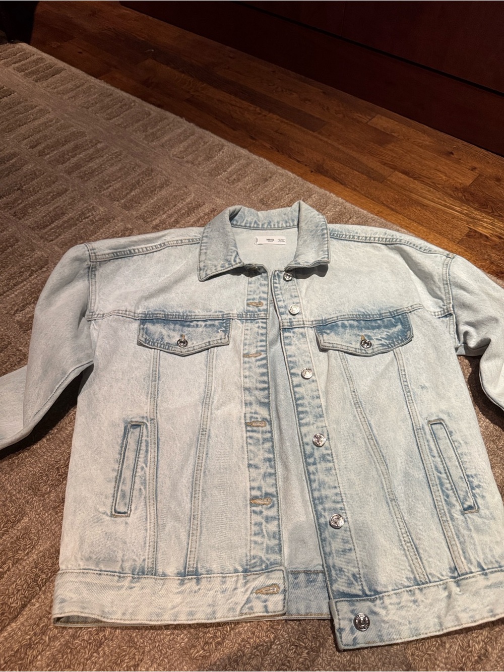 Mango Light Blue Oversized Denim Jacket xs